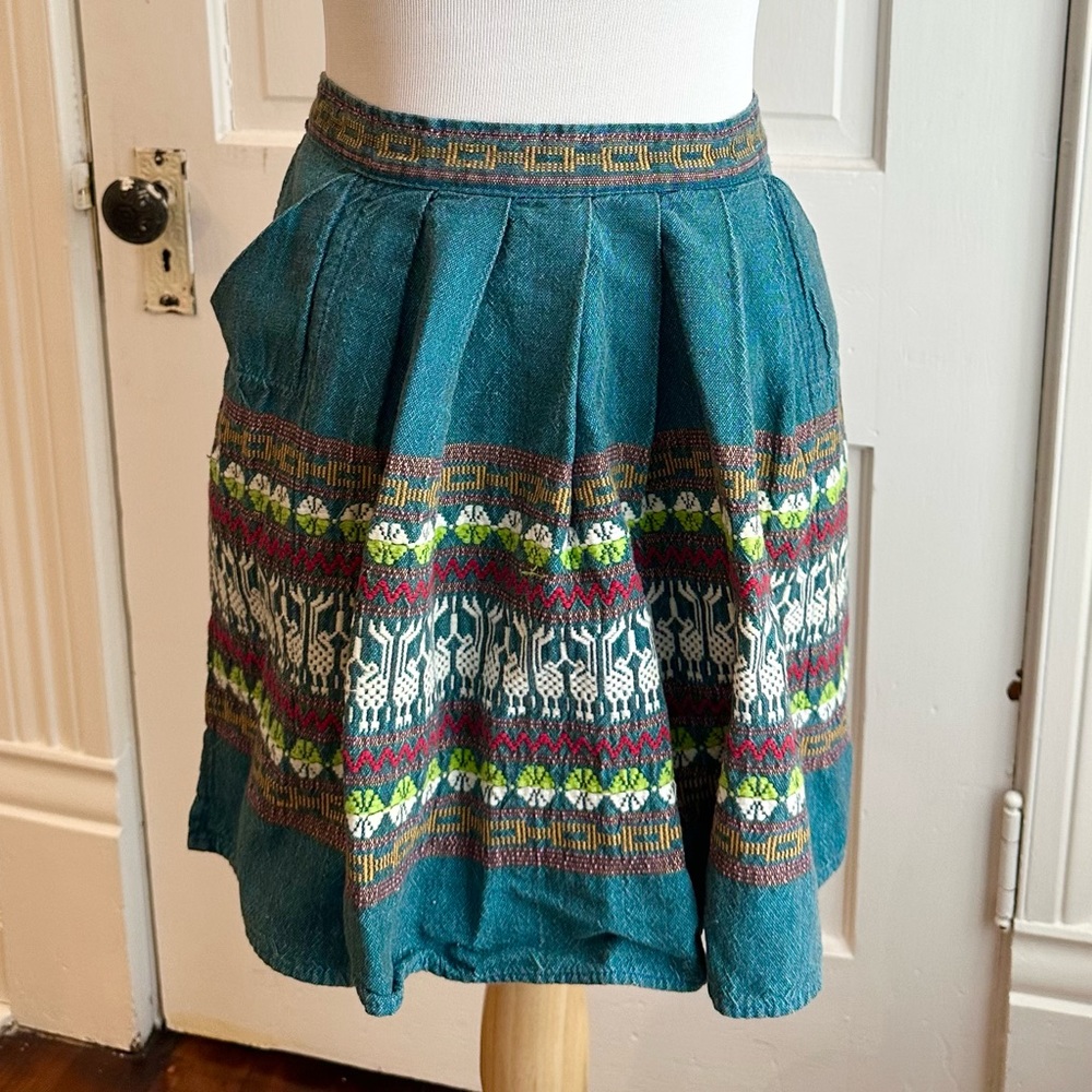🦋 Vintage Heavy Cotton Embroidered Half Apron with Pockets 🦋
